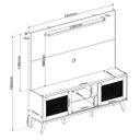 Ver imagem 3 de Estante para TV de até 65 Polegadas 2 Portas Tela Sintética Ethios Cobre/Off White - Casa Giulia