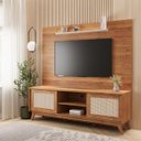 Ver imagem 2 de Estante para TV de até 65 Polegadas 2 Portas Tela Sintética Ethios Cobre/Off White - Casa Giulia