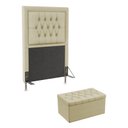 Ver imagem 1 de Kit Cabeceira Decorativa Para Cama Box Antares e Calçadeira Sagitarius 90 Para Cama de Solteiro Sued