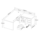 Ver imagem 3 de Mesa em L para Escritório México Freijó Branco