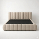 Ver imagem 6 de Cama Casal Queen Estofada em Linho Bege Luxo Design Sofisticado com Estrutura Reforçada