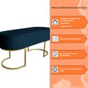 Ver imagem 6 de Banco Recamier Estofado Luana Base Gold Veludo Azul Marinho - Montanaris Decor