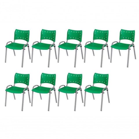 Cadeira Iso Base Cinza, , , Escritório - Verde Kit 9 Peças
