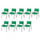 Ver imagem 1 de Cadeira Iso Base Cinza, , , Escritório - Verde Kit 9 Peças