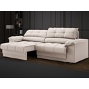 Ver imagem 1 de Sofá com Carregador Usb e Molas no Assento Retrátil Reclinável Mimo 2,00m Velosuede Areia - Netsofas