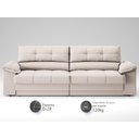 Ver imagem 3 de Sofá com Carregador Usb e Molas no Assento Retrátil Reclinável Mimo 2,00m Velosuede Areia - Netsofas