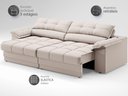 Ver imagem 4 de Sofá com Carregador Usb e Molas no Assento Retrátil Reclinável Mimo 2,00m Velosuede Areia - Netsofas