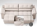 Ver imagem 6 de Sofá com Carregador Usb e Molas no Assento Retrátil Reclinável Mimo 2,00m Velosuede Areia - Netsofas