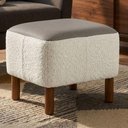 Ver imagem 2 de Puff Decorativo Verso 45x51 cm Pes Madeira Boucle e Courino Tce 1010 Tcs 726 Moll