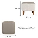 Ver imagem 3 de Puff Decorativo Verso 45x51 cm Pes Madeira Boucle e Courino Tce 1010 Tcs 726 Moll