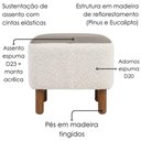 Ver imagem 5 de Puff Decorativo Verso 45x51 cm Pes Madeira Boucle e Courino Tce 1010 Tcs 726 Moll