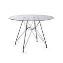 Ver imagem 1 de Mesa de Jantar Redonda Eames Tampo Vidro 90cm com Ferro Preto - Up Home