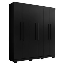 Guarda Roupa Casal 6 Portas 4 Gavetas Porto Bello Plus Preto - Saga Decor - 1