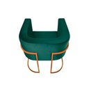 Ver imagem 4 de Kit 6 Poltronas Decorativa Sala de Estar Base de Ferro Cobre Veludo Verde