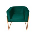 Ver imagem 3 de Kit 6 Poltronas Decorativa Sala de Estar Base de Ferro Cobre Veludo Verde