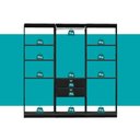 Ver imagem 6 de Guarda-Roupas Closet Modulado Alasca One 180cm 3 Peças com 2 Gavetas e Cabideiros Preto Touch