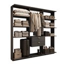 Ver imagem 2 de Guarda-Roupas Closet Modulado Alasca One 180cm 3 Peças com 2 Gavetas e Cabideiros Preto Touch