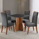 Ver imagem 1 de Mesa de Jantar 4 Lugares Street com Vidro Mel/cinza/grafite - Viero Móveis