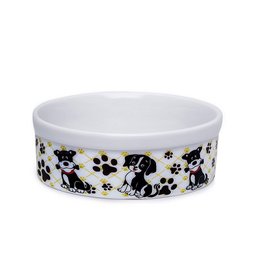 Kit Comedouro e Bebedouro de Porcelana 600ml Patinhas Cachorro - 2