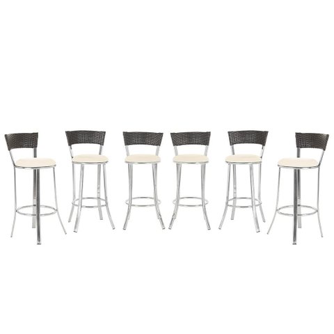 Kit Banqueta Bistro para Bar, Cozinha, Balcão em Alumínio e Fibra Tc Zanutto 6 Unidades Argila