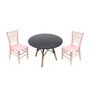 Ver imagem 1 de Kit Mesa Infantil Eames 60cm Preta e 2 Cadeiras Polipropileno Tiffany Rosa - Espaço Kids Rosa