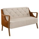 Ver imagem 1 de Poltrona Namoradeira 2 Lugares 135cm Capitonê Lapa M22 PU Camel/Linho Cru - Mpozenato