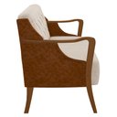 Ver imagem 5 de Poltrona Namoradeira 2 Lugares 135cm Capitonê Lapa M22 PU Camel/Linho Cru - Mpozenato