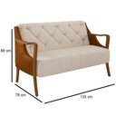 Ver imagem 4 de Poltrona Namoradeira 2 Lugares 135cm Capitonê Lapa M22 PU Camel/Linho Cru - Mpozenato