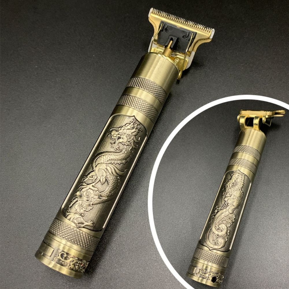 Máquina de Barbear e Cortar Cabelo Profissional Recarregável sem Fio Retrô - 6