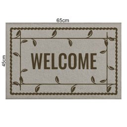Tapete Welcome Areia com Marrom 45x65cm - Antiderrapante - 3