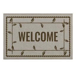 Tapete Welcome Areia com Marrom 45x65cm - Antiderrapante - 2
