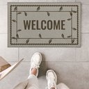 Ver imagem 1 de Tapete Welcome Areia com Marrom 45x65cm - Antiderrapante