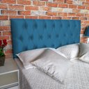 Ver imagem 2 de Cabeceira Estofada Casal Capitonê Luna Suede Liso Azul Royal 140 X 120 RBL