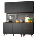 Ver imagem 1 de Armário de Cozinha Reims com Balcão 5 Portas 3 Gavetas Preto