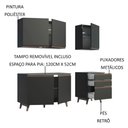 Ver imagem 3 de Armário de Cozinha Reims com Balcão 5 Portas 3 Gavetas Preto