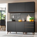Ver imagem 2 de Armário de Cozinha Reims com Balcão 5 Portas 3 Gavetas Preto