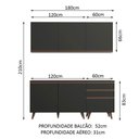 Ver imagem 5 de Armário de Cozinha Reims com Balcão 5 Portas 3 Gavetas Preto