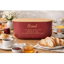 Ver imagem 1 de Porta Pão em Metal com Tampa de Bambu 5,8 Litros - Vermelho Carmim