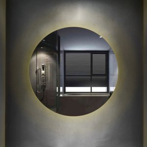 Espelho Redondo com Led Multiuso Lapidado Pendurador In House Decor