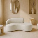 Ver imagem 2 de Sofá Curvo 2 Lugares 150cm Eron Braço Dir. Corano Off White - Nexta Casa