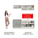 Ver imagem 6 de Armário de Cozinha Compacta 200cm Branco/Cinza Lux Madesa 01