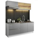 Ver imagem 3 de Armário de Cozinha Compacta 200cm Branco/Cinza Lux Madesa 01