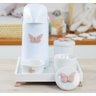 Kit Higiene Bandeja Porcelana Bebê Térmica Meninas K012 Borboleta - Rosê - 3