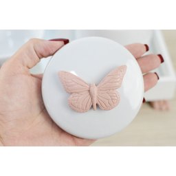 Kit Higiene Bandeja Porcelana Bebê Térmica Meninas K012 Borboleta - Rosê - 2