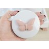 Kit Higiene Bandeja Porcelana Bebê Térmica Meninas K012 Borboleta - Rosê - 2
