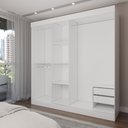 Ver imagem 5 de Guarda-roupa Casal Katy 3 Portas 2 Gavetas com Espelho Branco - Pnr Móveis