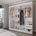 Ver imagem 2 de Guarda-roupa Casal Katy 3 Portas 2 Gavetas com Espelho Branco - Pnr Móveis