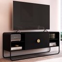 Ver imagem 1 de Rack Bancada Tv 65 Pol 150cm 2 Portas Mario Nero/preto A10 - Mpozenato