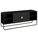 Ver imagem 2 de Rack Bancada Tv 65 Pol 150cm 2 Portas Mario Nero/preto A10 - Mpozenato