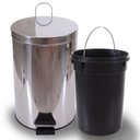 Ver imagem 1 de Lixeira Inox Espelhado C/ Pedal Balde Removível 12 Litros Bene Casa